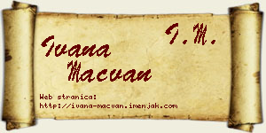 Ivana Mačvan vizit kartica
